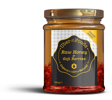 Uber Foods - Certified Organic Raw Honey with Goji Berries